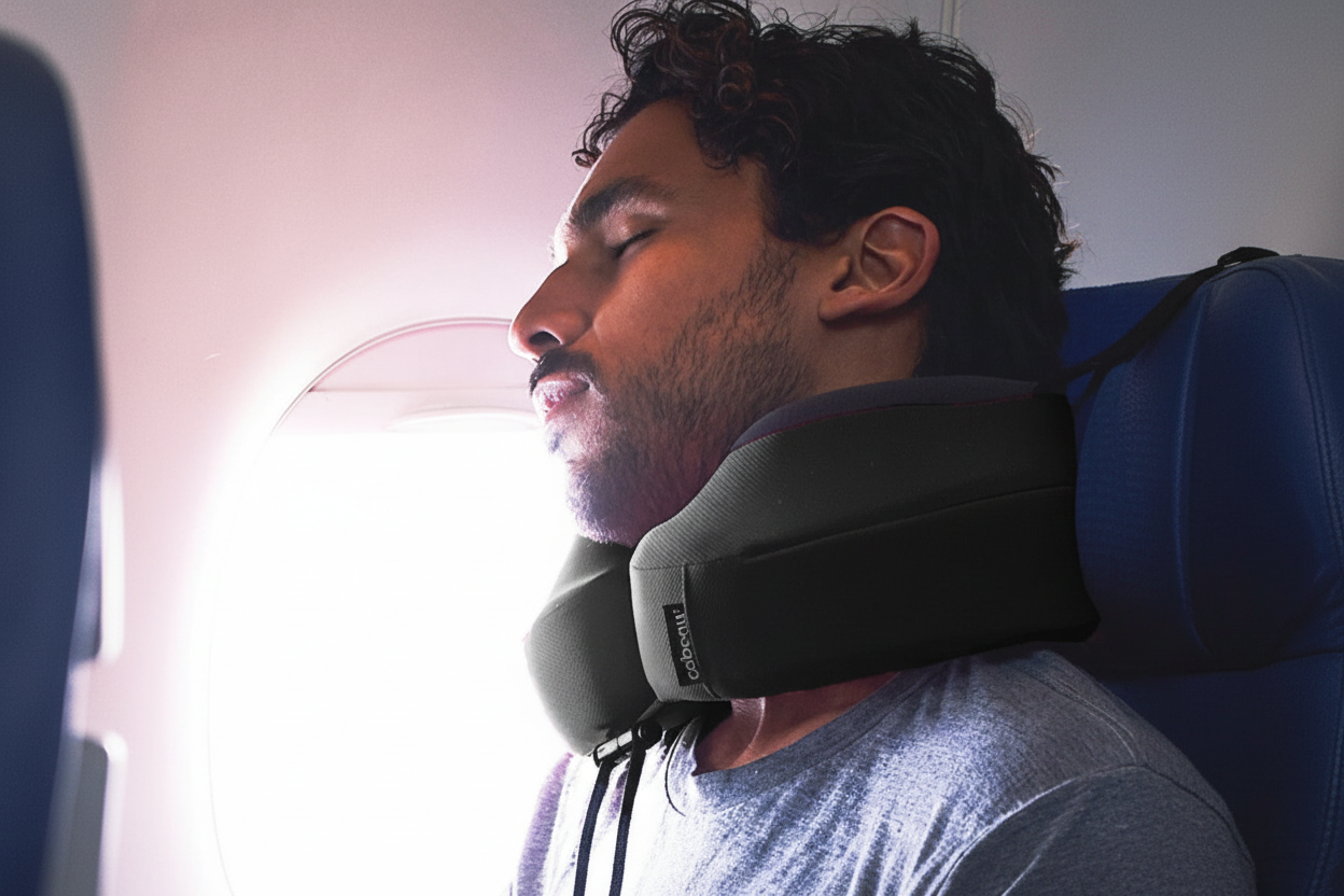 AeroComfort™ – Premium Ergonomic Memory Foam Travel Neck Pillow